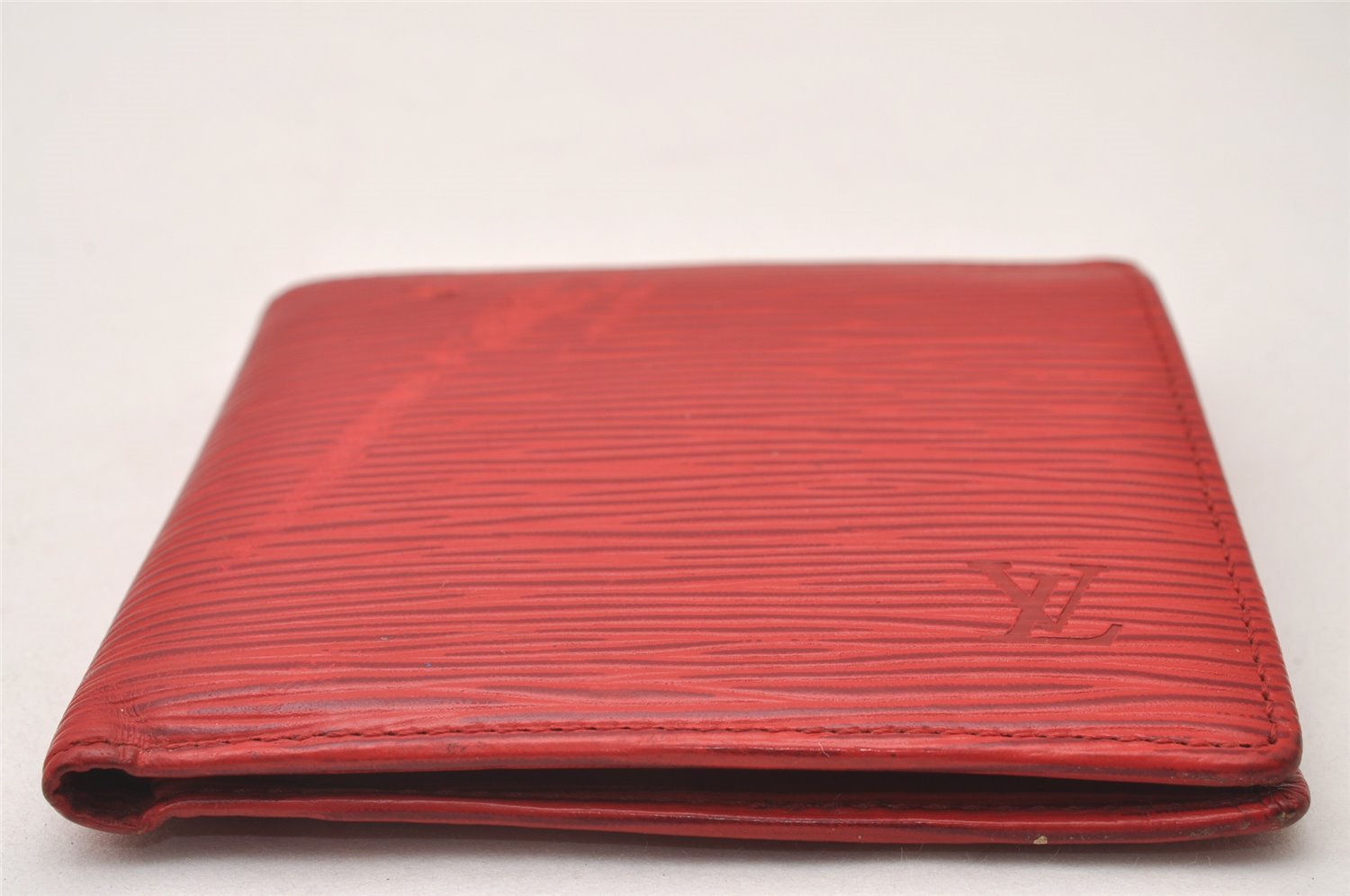 Authentic Louis Vuitton Epi Porte Billet Carte Credit Monnaie Wallet Red 2843I