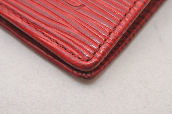 Authentic Louis Vuitton Epi Porte Billet Carte Credit Monnaie Wallet Red 2843I