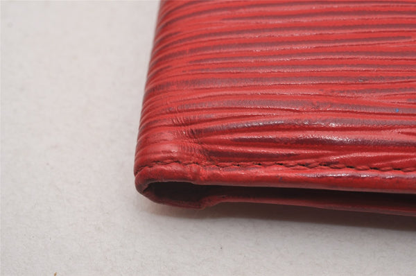 Authentic Louis Vuitton Epi Porte Billet Carte Credit Monnaie Wallet Red 2843I