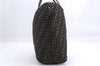 Authentic FENDI Zucca Vintage Tote Hand Bag Nylon Leather Brown 2845E