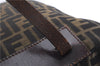 Authentic FENDI Zucca Vintage Tote Hand Bag Nylon Leather Brown 2845E