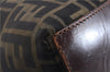 Authentic FENDI Zucca Vintage Tote Hand Bag Nylon Leather Brown 2845E