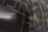 Authentic FENDI Zucca Vintage Tote Hand Bag Nylon Leather Brown 2845E