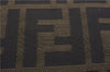 Authentic FENDI Zucca Vintage Tote Hand Bag Nylon Leather Brown 2845E