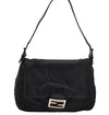 Authentic FENDI Mamma Baguette Shoulder Hand Bag Jersey Leather Black Junk 2845I