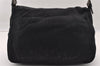 Authentic FENDI Mamma Baguette Shoulder Hand Bag Jersey Leather Black Junk 2845I