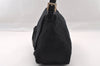 Authentic FENDI Mamma Baguette Shoulder Hand Bag Jersey Leather Black Junk 2845I