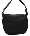 Authentic GUCCI Vintage Shoulder Tote Bag GG Suede Leather 0011206 Black 2846E