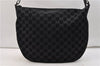 Authentic GUCCI Vintage Shoulder Tote Bag GG Suede Leather 0011206 Black 2846E