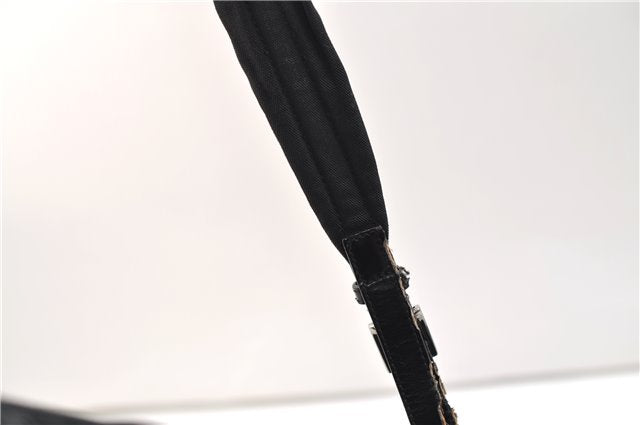 Authentic GUCCI Vintage Shoulder Tote Bag GG Suede Leather 0011206 Black 2846E