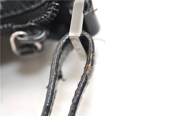 Authentic GUCCI Vintage Shoulder Tote Bag GG Suede Leather 0011206 Black 2846E