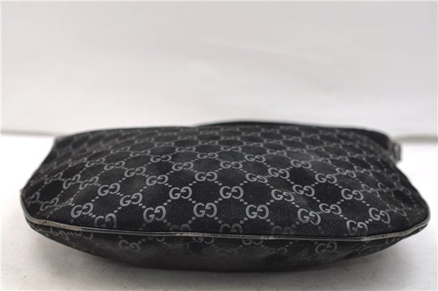 Authentic GUCCI Vintage Shoulder Tote Bag GG Suede Leather 0011206 Black 2846E