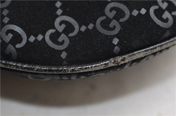 Authentic GUCCI Vintage Shoulder Tote Bag GG Suede Leather 0011206 Black 2846E