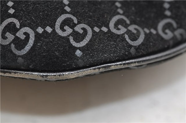 Authentic GUCCI Vintage Shoulder Tote Bag GG Suede Leather 0011206 Black 2846E