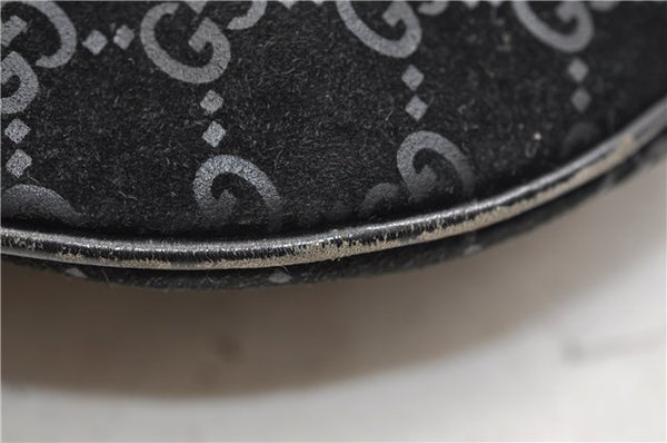 Authentic GUCCI Vintage Shoulder Tote Bag GG Suede Leather 0011206 Black 2846E