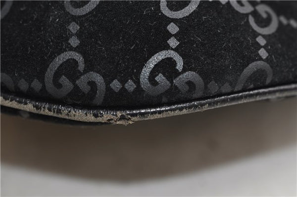 Authentic GUCCI Vintage Shoulder Tote Bag GG Suede Leather 0011206 Black 2846E