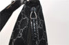 Authentic GUCCI Vintage Shoulder Tote Bag GG Suede Leather 0011206 Black 2846E