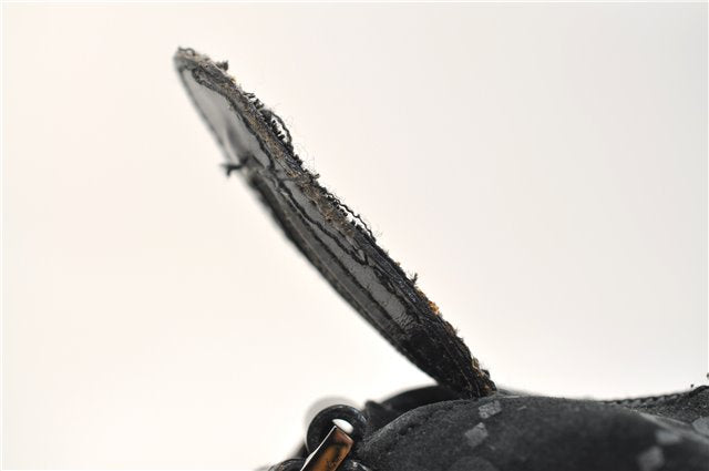 Authentic GUCCI Vintage Shoulder Tote Bag GG Suede Leather 0011206 Black 2846E