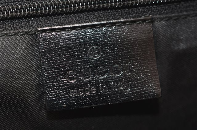 Authentic GUCCI Vintage Shoulder Tote Bag GG Suede Leather 0011206 Black 2846E