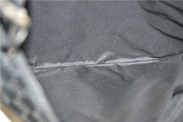 Authentic GUCCI Vintage Shoulder Tote Bag GG Suede Leather 0011206 Black 2846E