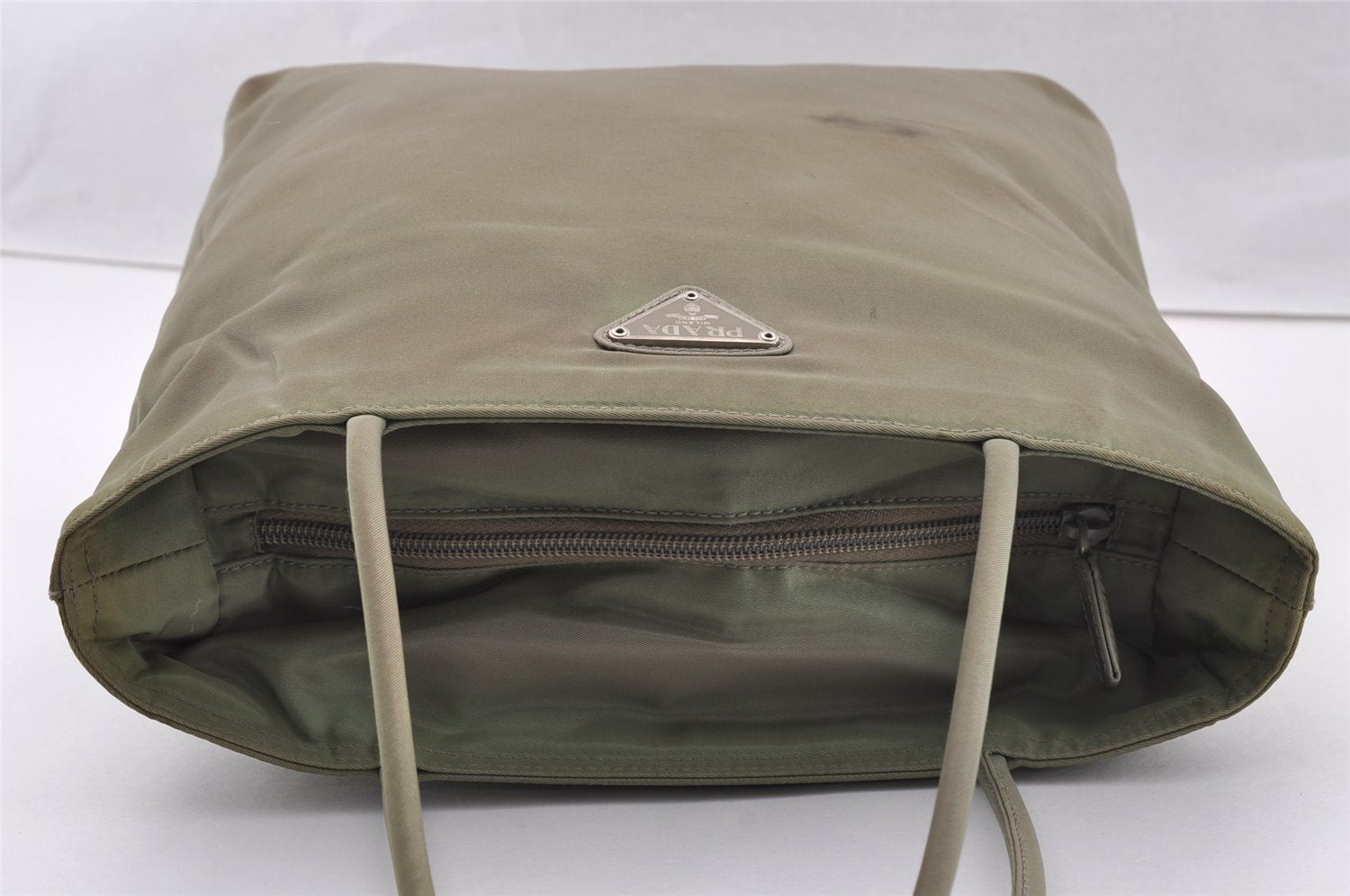 Authentic PRADA Vintage Nylon Tessuto Shoulder Tote Hand Bag Khaki Green 2846I