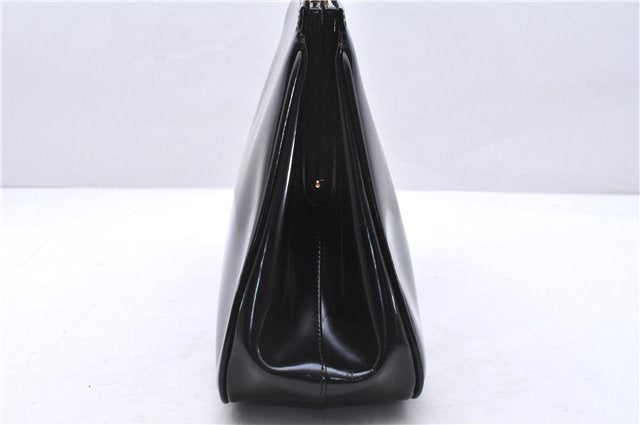 Authentic GUCCI Bamboo Vintage Shoulder Hand Bag Purse Enamel Black 2847E