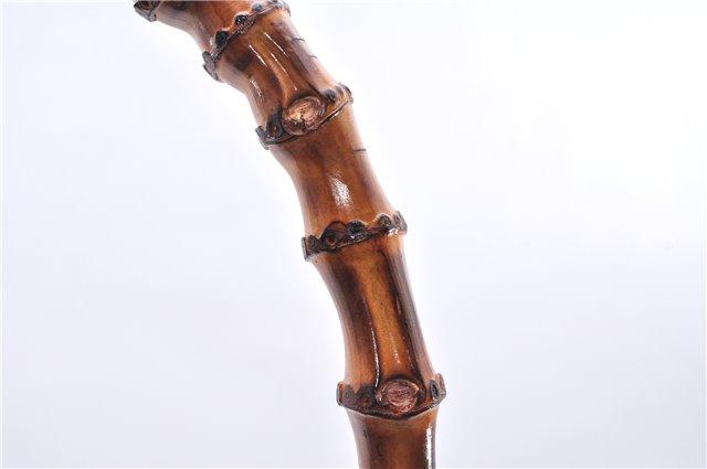 Authentic GUCCI Bamboo Vintage Shoulder Hand Bag Purse Enamel Black 2847E