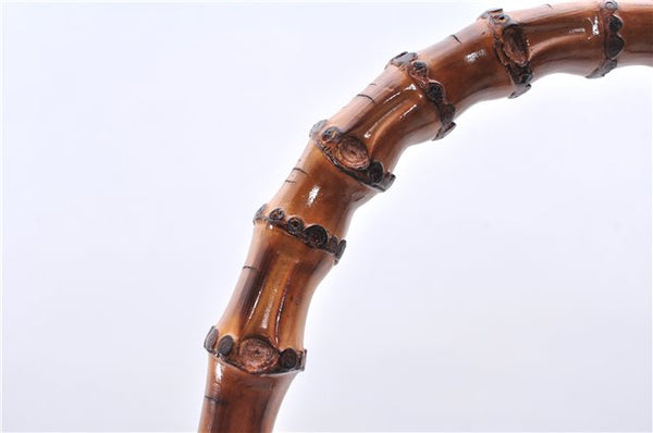 Authentic GUCCI Bamboo Vintage Shoulder Hand Bag Purse Enamel Black 2847E