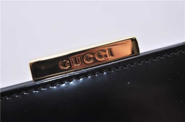 Authentic GUCCI Bamboo Vintage Shoulder Hand Bag Purse Enamel Black 2847E