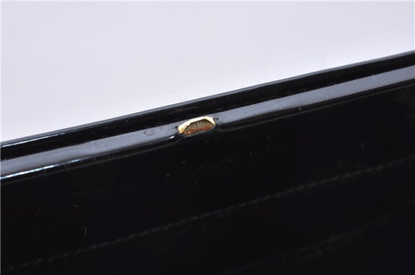 Authentic GUCCI Bamboo Vintage Shoulder Hand Bag Purse Enamel Black 2847E