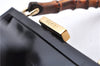 Authentic GUCCI Bamboo Vintage Shoulder Hand Bag Purse Enamel Black 2847E