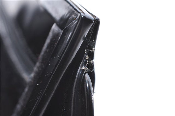 Authentic GUCCI Bamboo Vintage Shoulder Hand Bag Purse Enamel Black 2847E