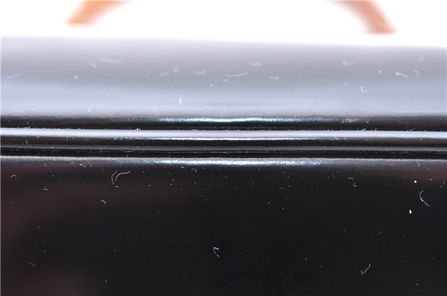 Authentic GUCCI Bamboo Vintage Shoulder Hand Bag Purse Enamel Black 2847E