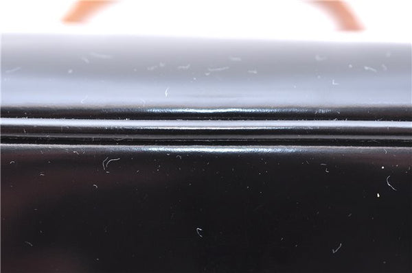 Authentic GUCCI Bamboo Vintage Shoulder Hand Bag Purse Enamel Black 2847E