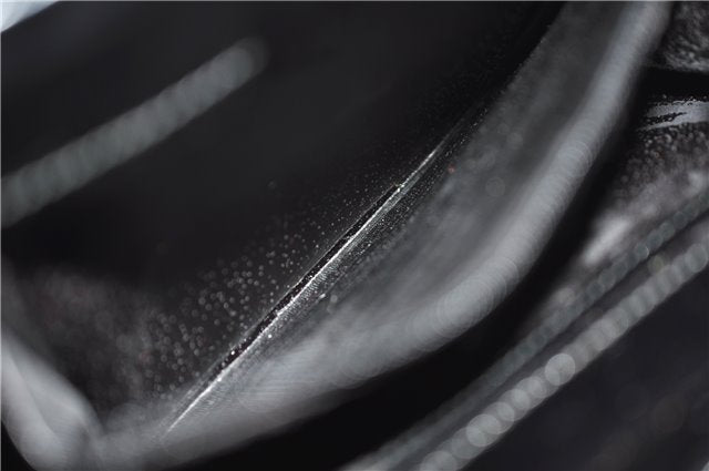 Authentic GUCCI Bamboo Vintage Shoulder Hand Bag Purse Enamel Black 2847E