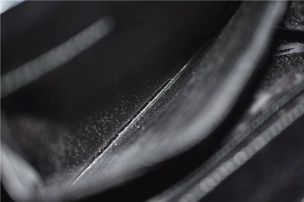 Authentic GUCCI Bamboo Vintage Shoulder Hand Bag Purse Enamel Black 2847E