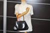 Authentic GUCCI Bamboo Vintage Shoulder Hand Bag Purse Enamel Black 2847E