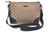 Authentic GUCCI Shoulder Cross Body Bag GG Canvas Leather 114273 Brown 2847H