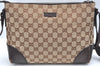 Authentic GUCCI Shoulder Cross Body Bag GG Canvas Leather 114273 Brown 2847H