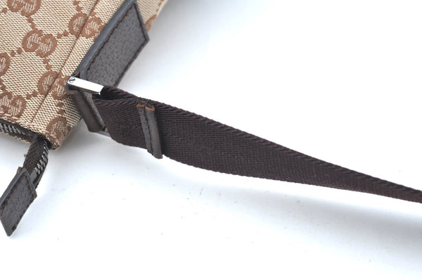 Authentic GUCCI Shoulder Cross Body Bag GG Canvas Leather 114273 Brown 2847H