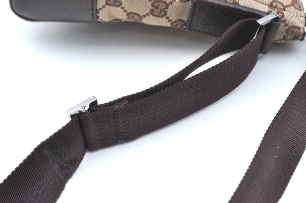 Authentic GUCCI Shoulder Cross Body Bag GG Canvas Leather 114273 Brown 2847H