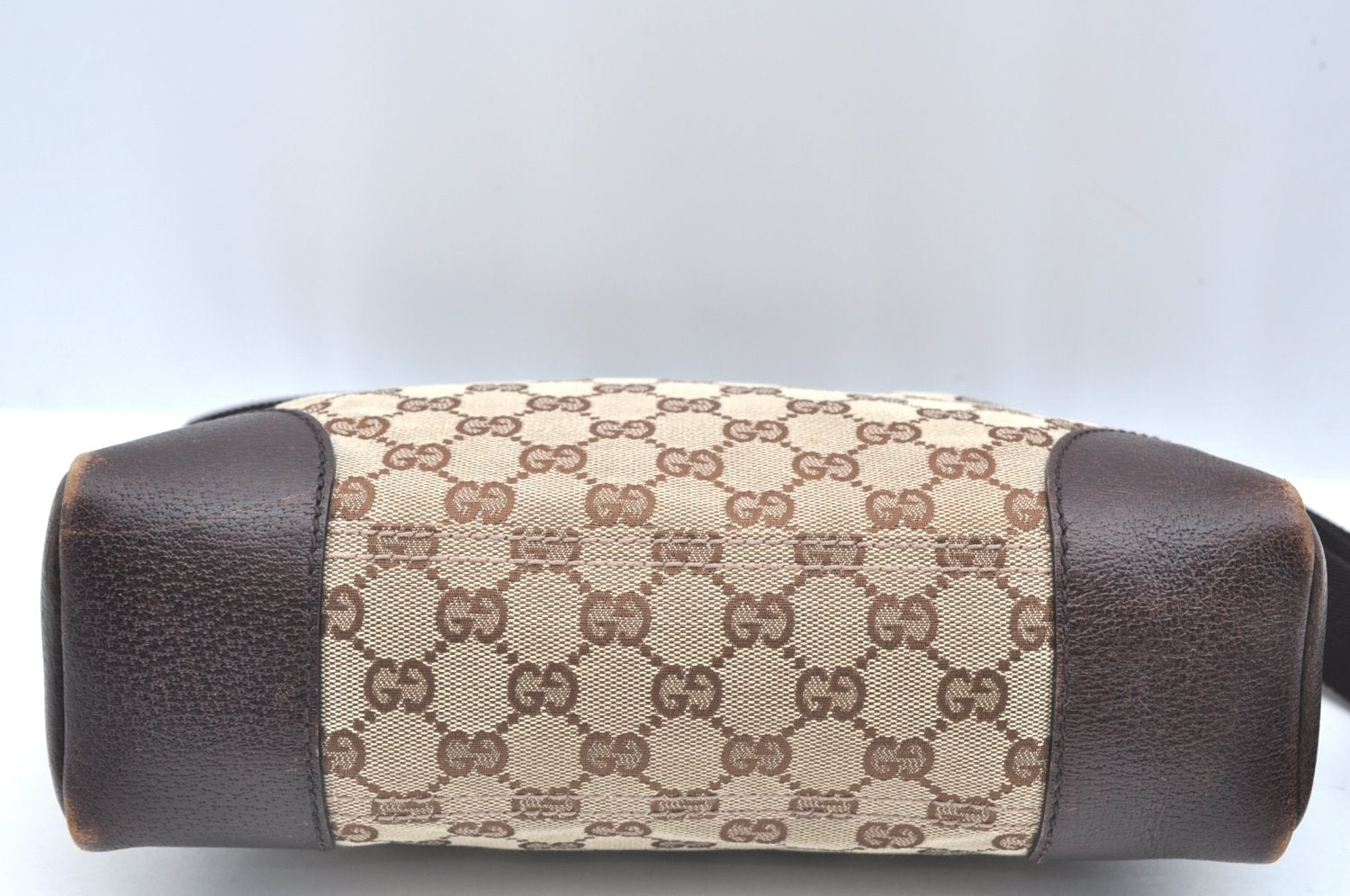 Authentic GUCCI Shoulder Cross Body Bag GG Canvas Leather 114273 Brown 2847H