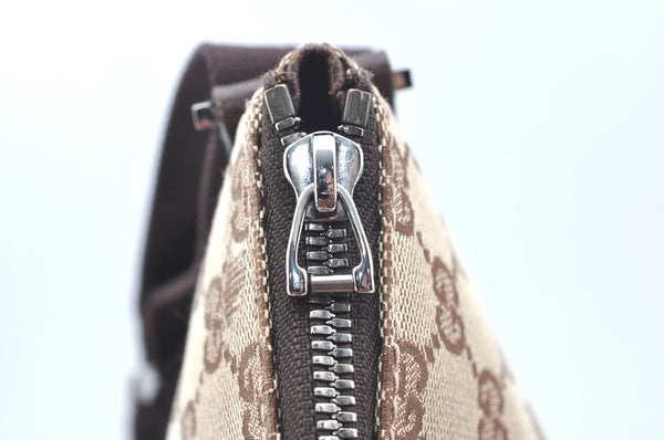 Authentic GUCCI Shoulder Cross Body Bag GG Canvas Leather 114273 Brown 2847H