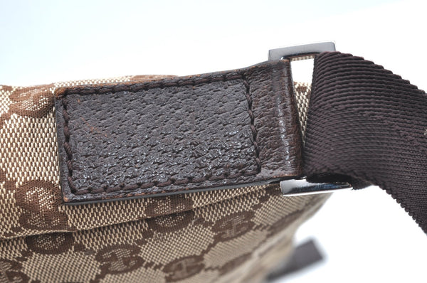 Authentic GUCCI Shoulder Cross Body Bag GG Canvas Leather 114273 Brown 2847H