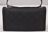 Authentic GUCCI Vintage Shoulder Hand Bag Purse GG Nylon Leather Black 2847I