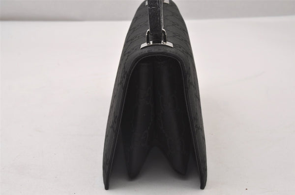 Authentic GUCCI Vintage Shoulder Hand Bag Purse GG Nylon Leather Black 2847I