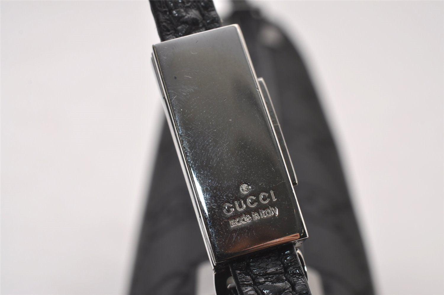 Authentic GUCCI Vintage Shoulder Hand Bag Purse GG Nylon Leather Black 2847I