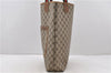 Authentic GUCCI Web Sherry Line Shoulder Tote Bag GG PVC Leather Brown 2848D