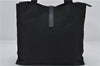 Authentic PRADA Vintage Nylon Tessuto Leather Shoulder Tote Bag Black 2849E