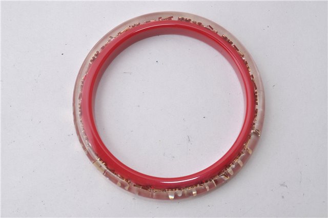 Authentic Louis Vuitton Uncle John TPM Bangle Bracelet Red M65578 LV 2850D